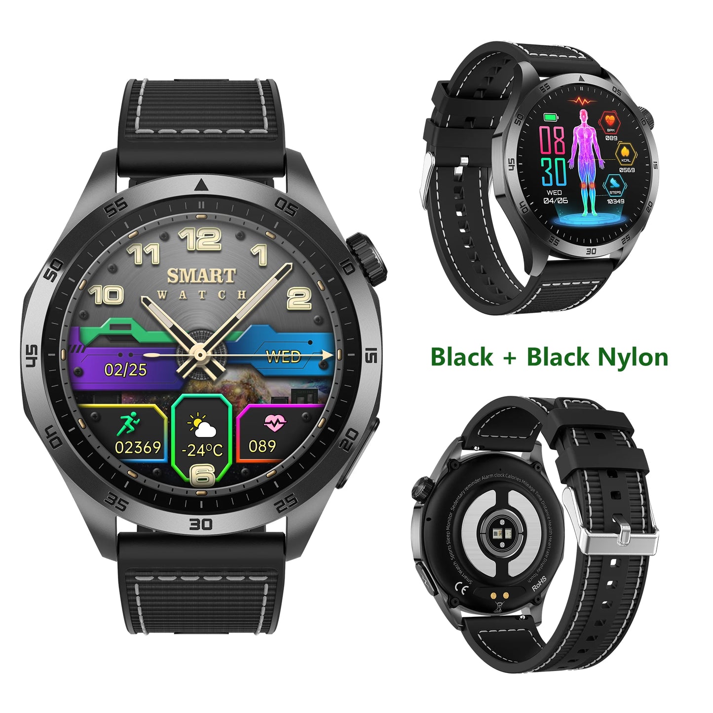 Ecg Smart Watch With Blood Pressure Oxygen And Bluetooth Calling
