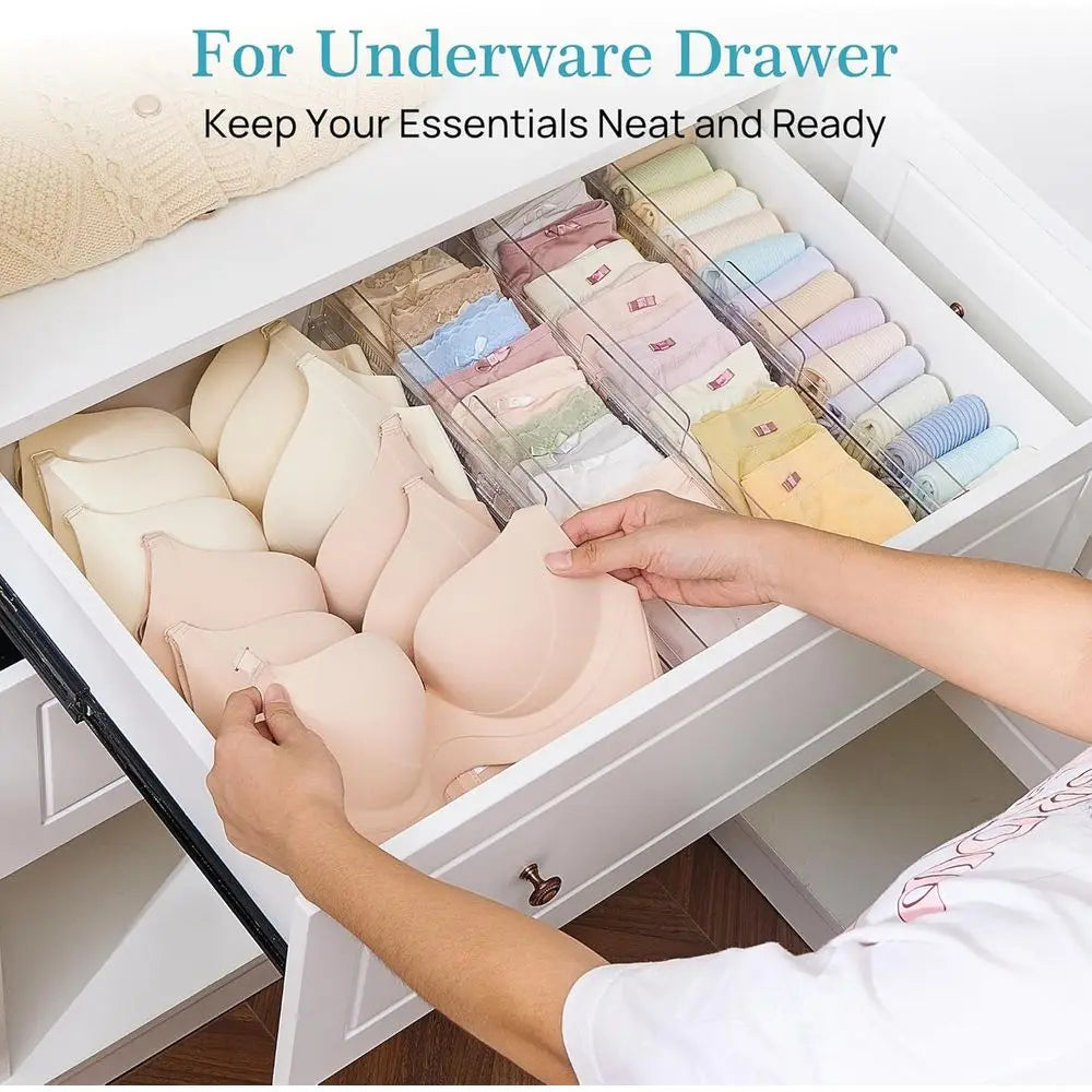 12 Pack Adjustable Drawer Dividers For Expandable Organizer