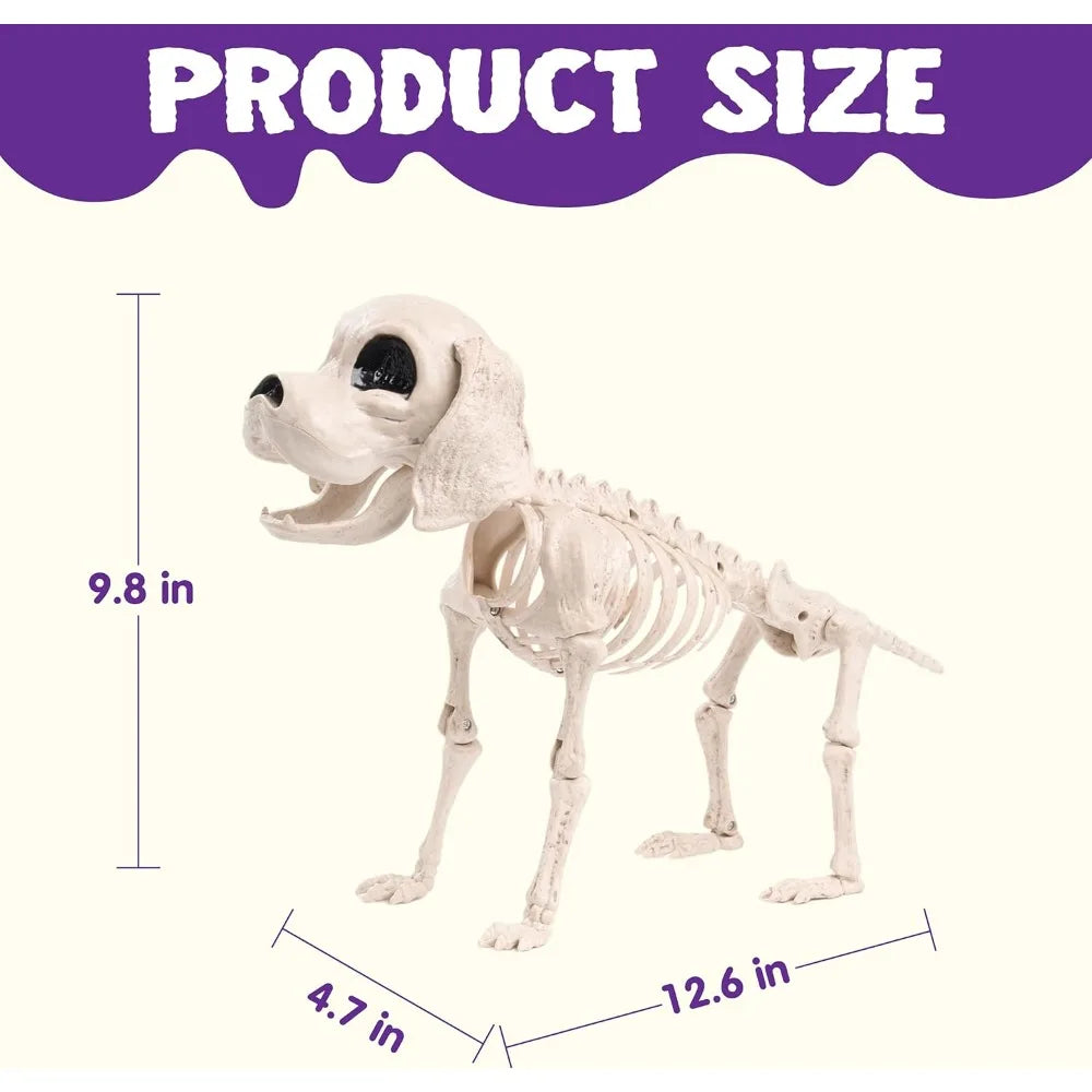Posable Halloween Dog Skeleton With Realistic Movable Joints For Lawn Party