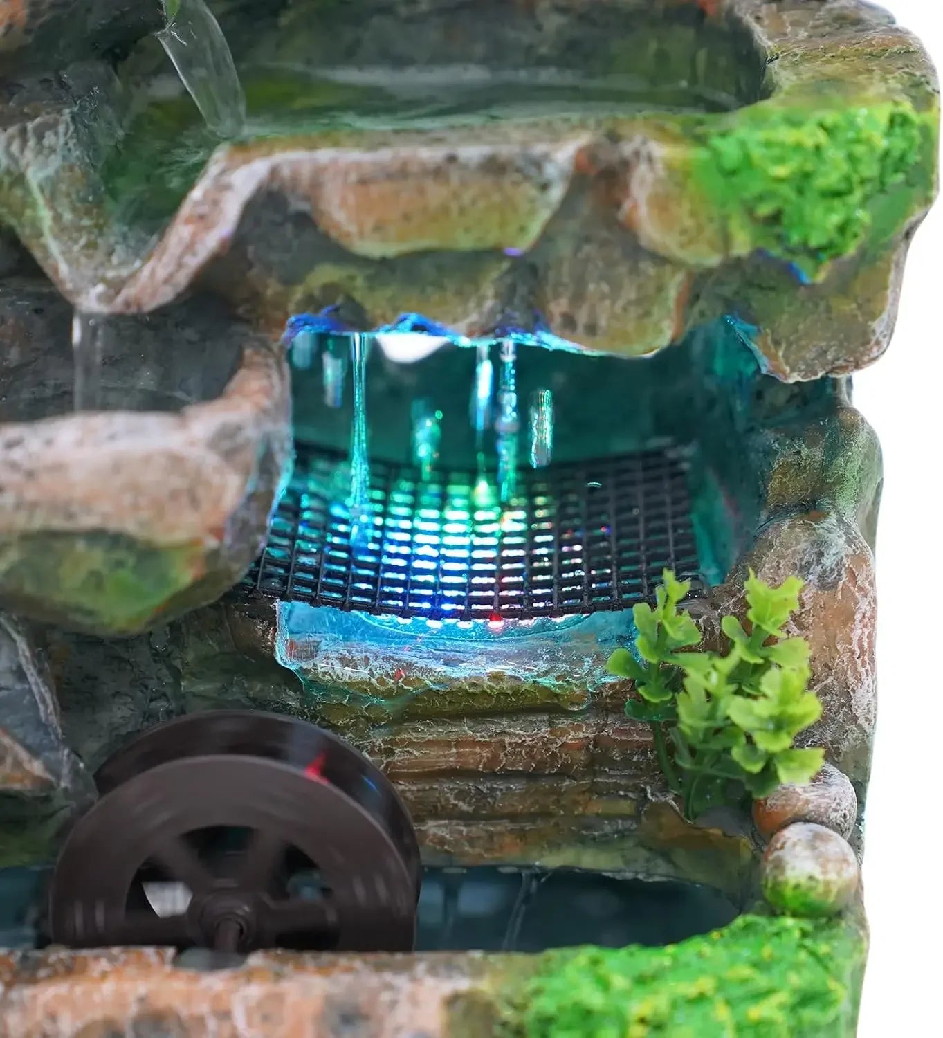 Indoor Waterfall Meditation Tabletop Fountain With LED Light And Pump