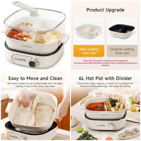 XMSJ Electric Hot Pot With Divider Double Flavor Shabu