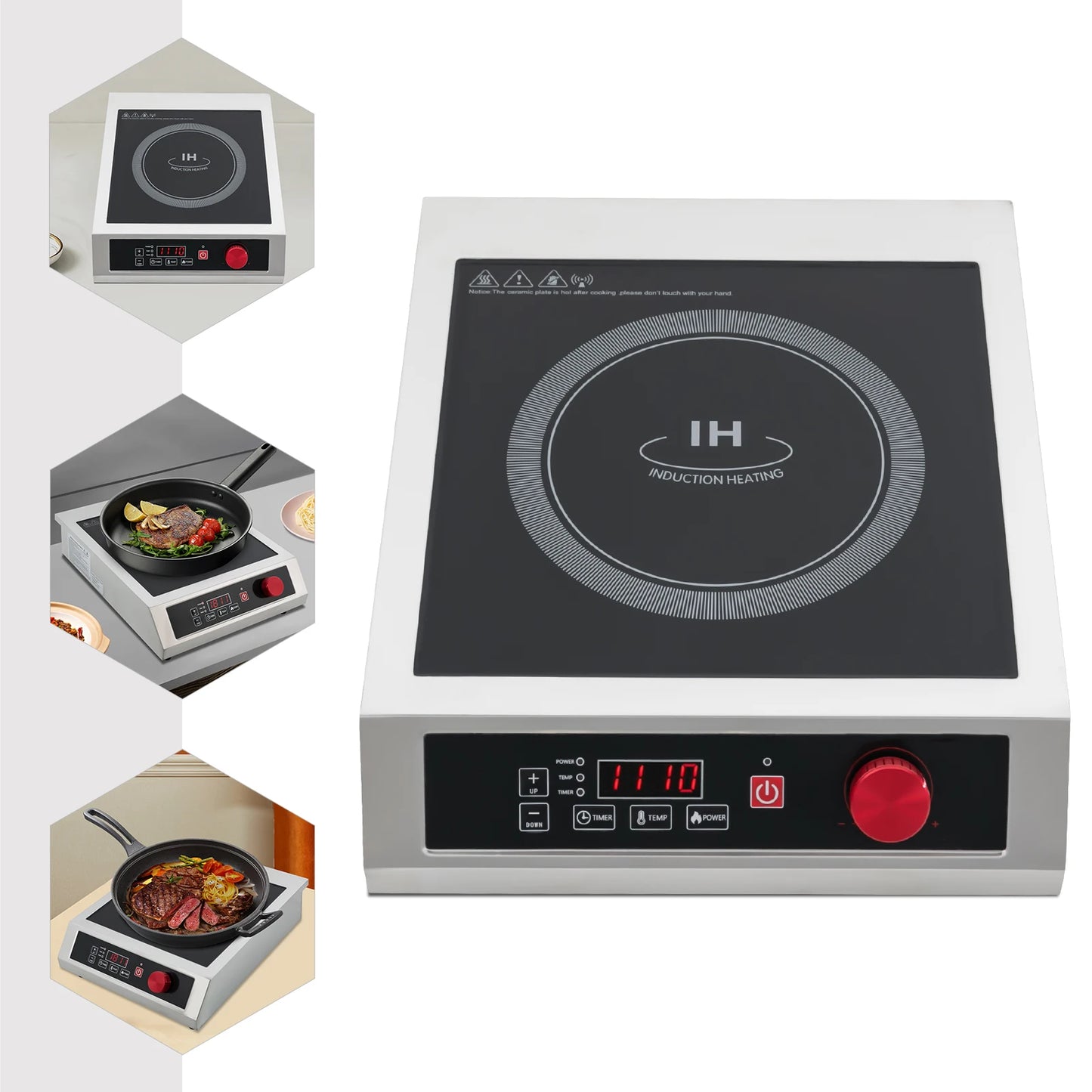 Sweetmile Y14 3500W Stainless Steel Induction Cooktop 110V