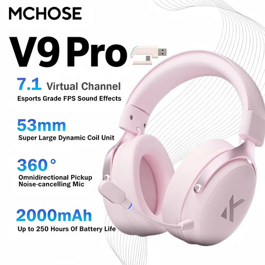 MCHOSE V9 Pro Wireless Headset With 7.1 Surround Sound Microphone