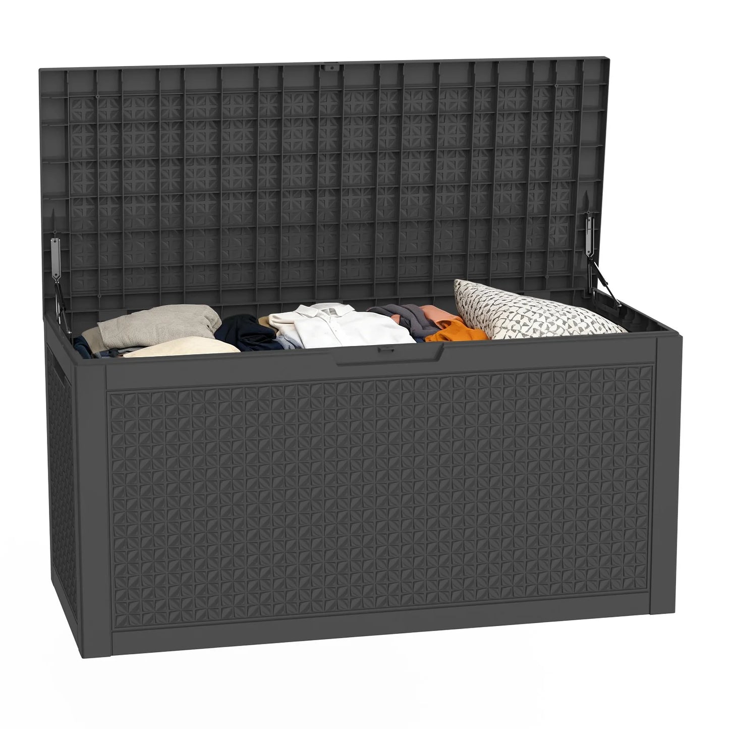 Resin Deck Box Lockable Outdoor Storage For Patio Gear