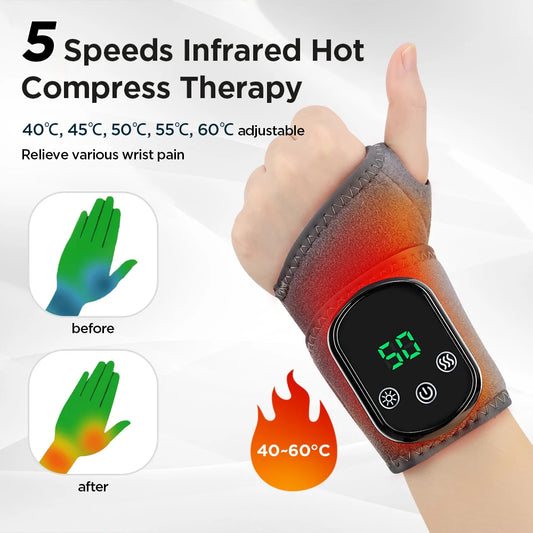 Agdoad Electric Heating Wrist Massager With Vibration Therapy