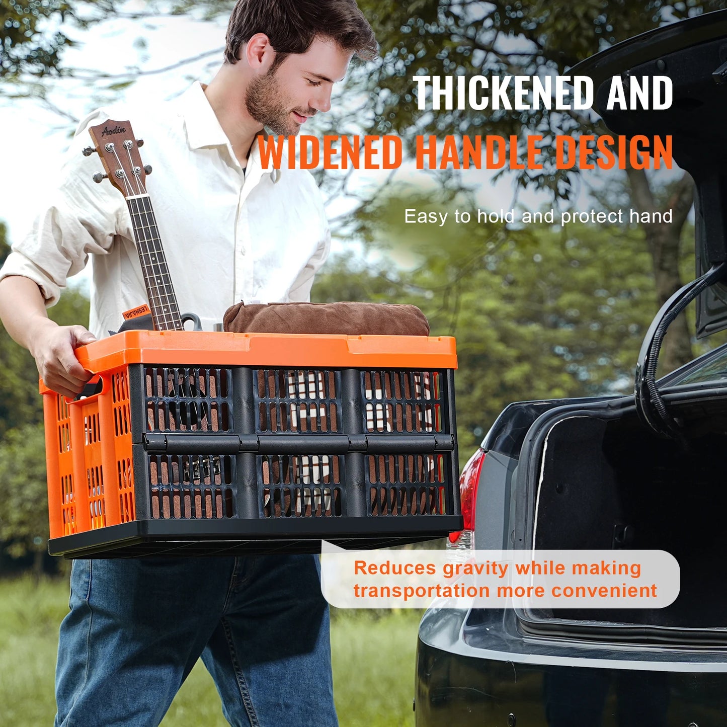 SucceBuy Collapsible Storage Baskets With Handles Stackable Bins