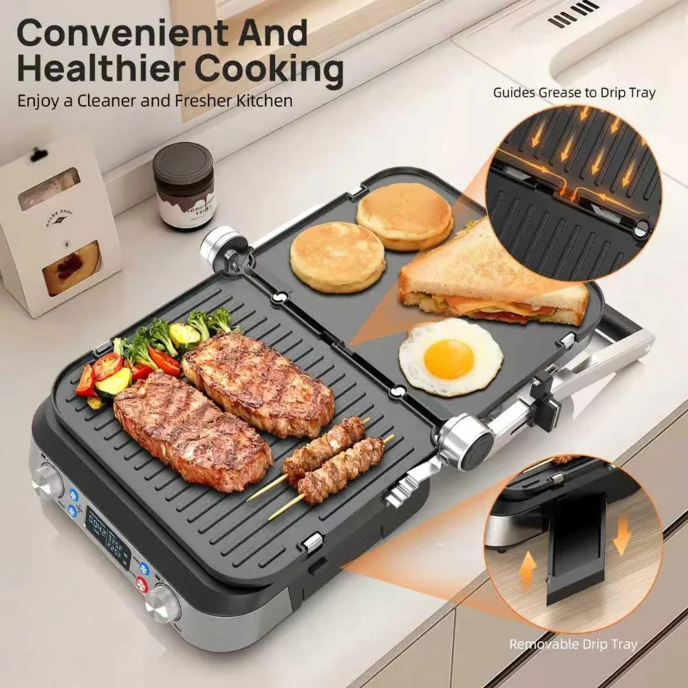 XMSJ 6 In 1 Griddle And Indoor Grill Smokeless Pancake