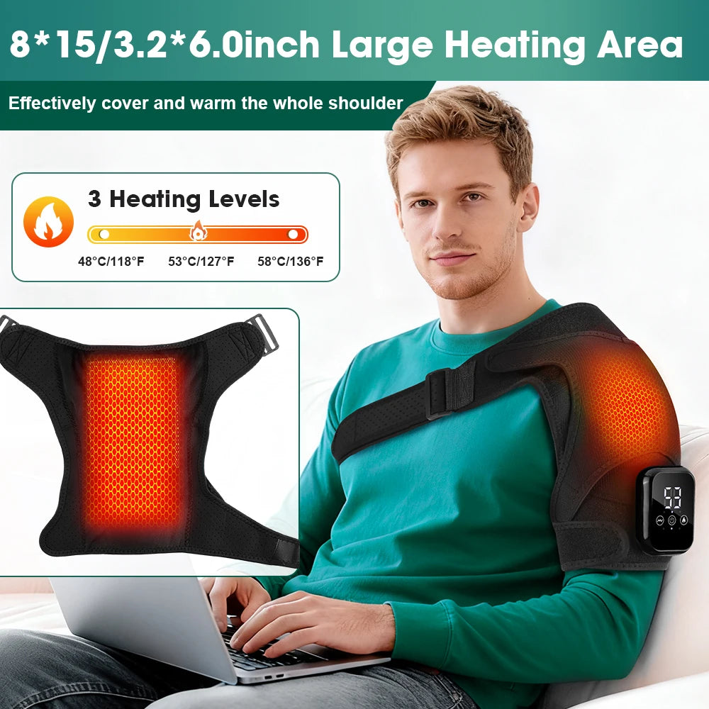 Hailicare Electric Heating Shoulder Brace Vibration Massage