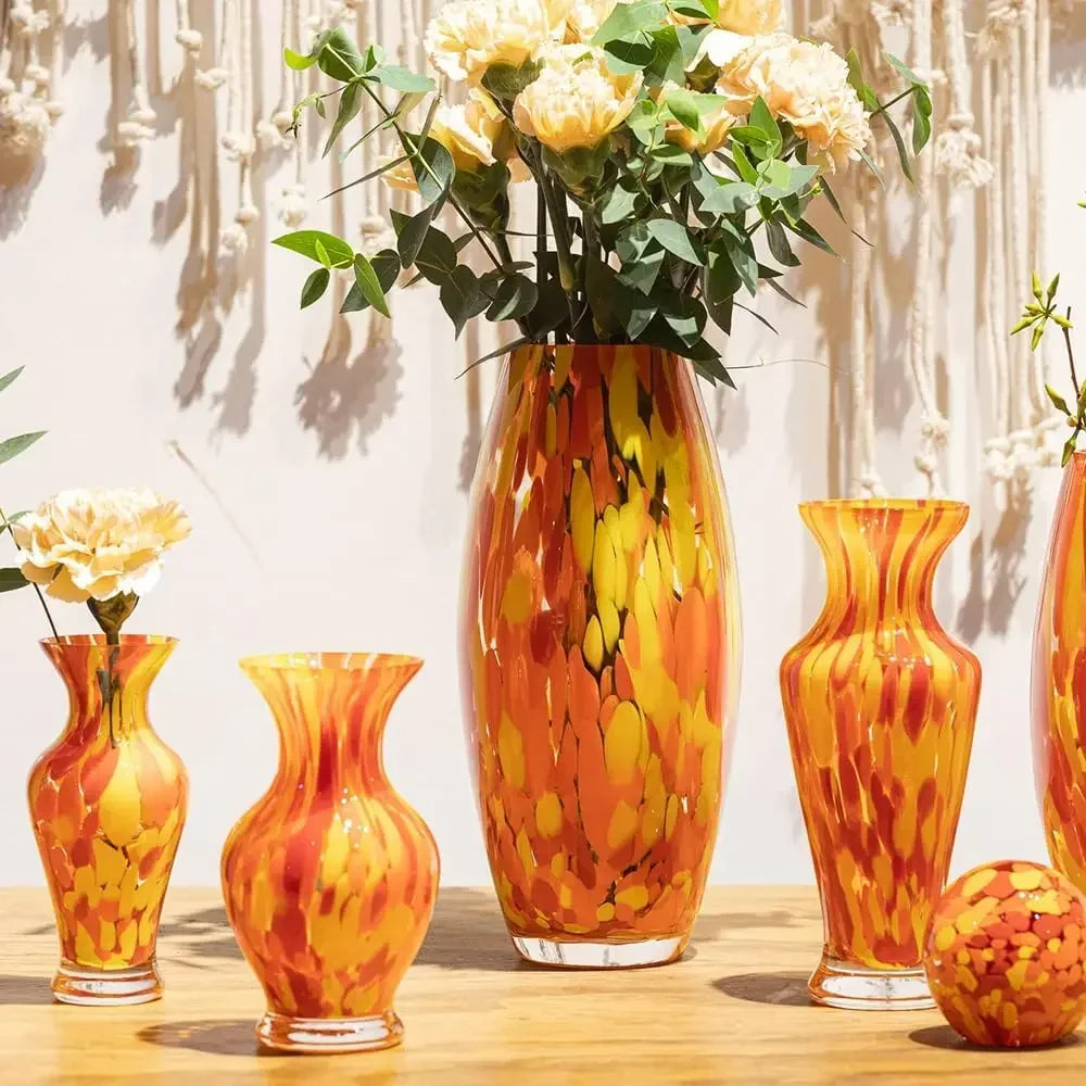 Hand Blown Confetti Art Glass Vase Murano Style Oliva G