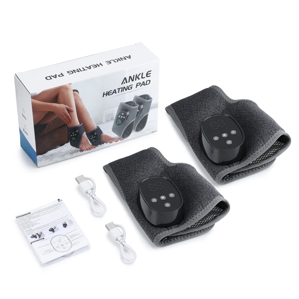 PASTSKY Cordless Heated Ankle Brace Massager With Four Heat Settings