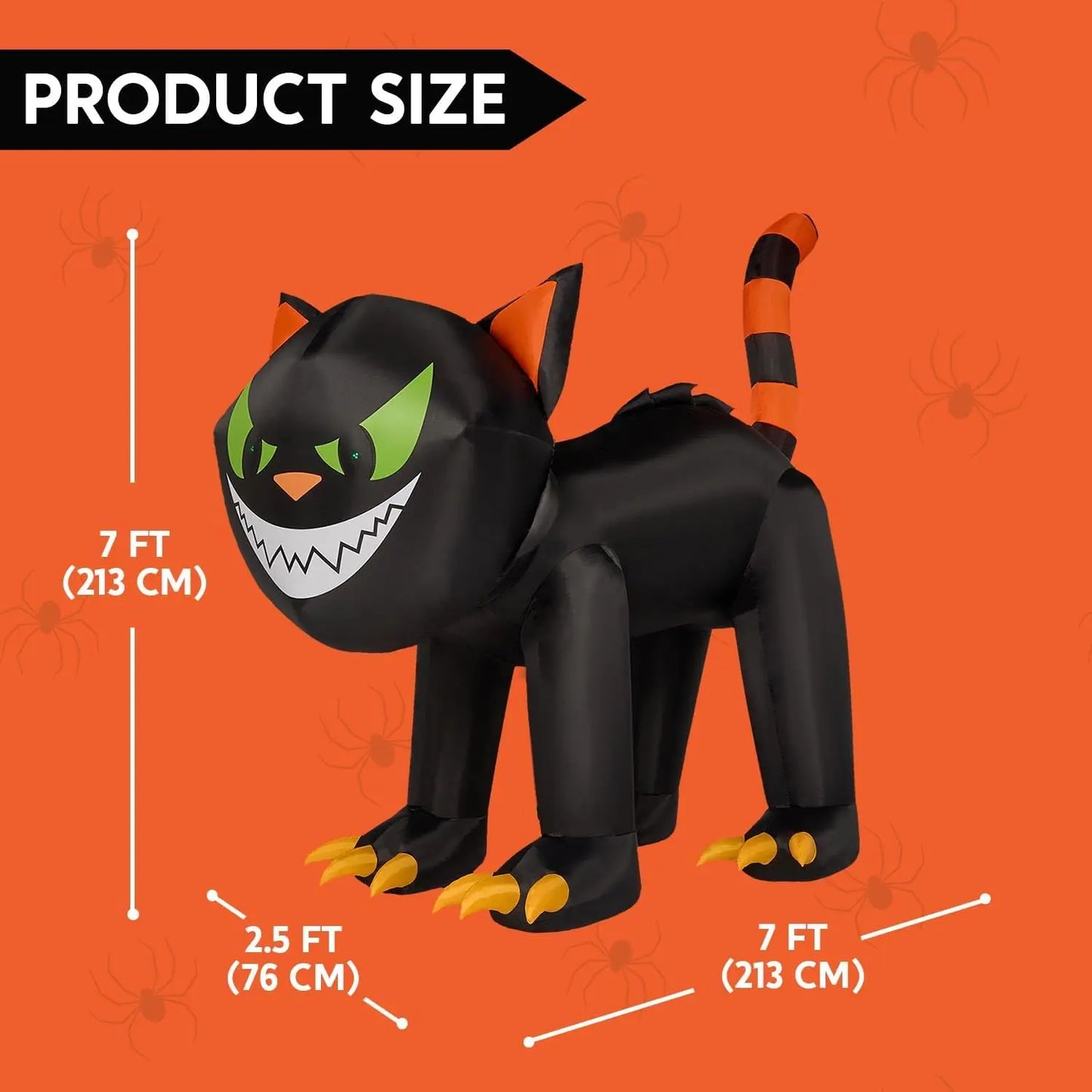 Joyfy Halloween Cat Inflatables Outdoor Decoration With Moving Head Lights