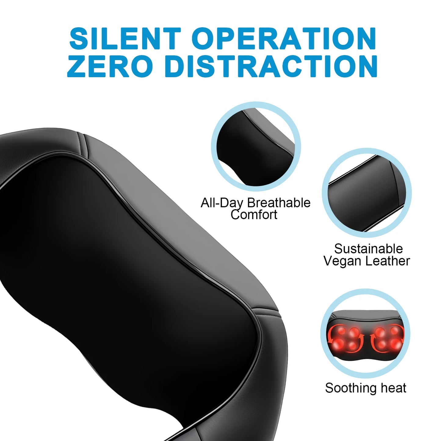 Leercon Shiatsu Neck Shoulder Massager Heated Back Pillow