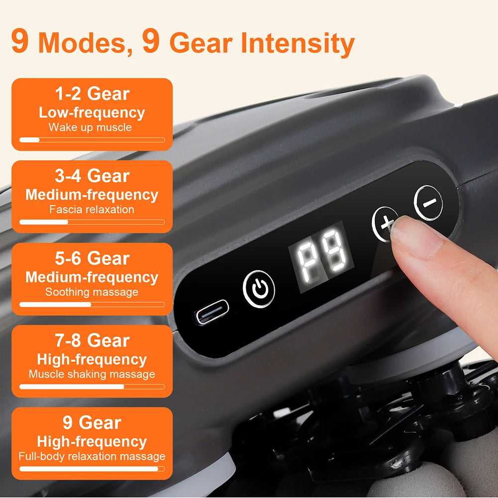 Iebilif Wireless 42 Heads Fascia Massage Gun Red Light Therapy