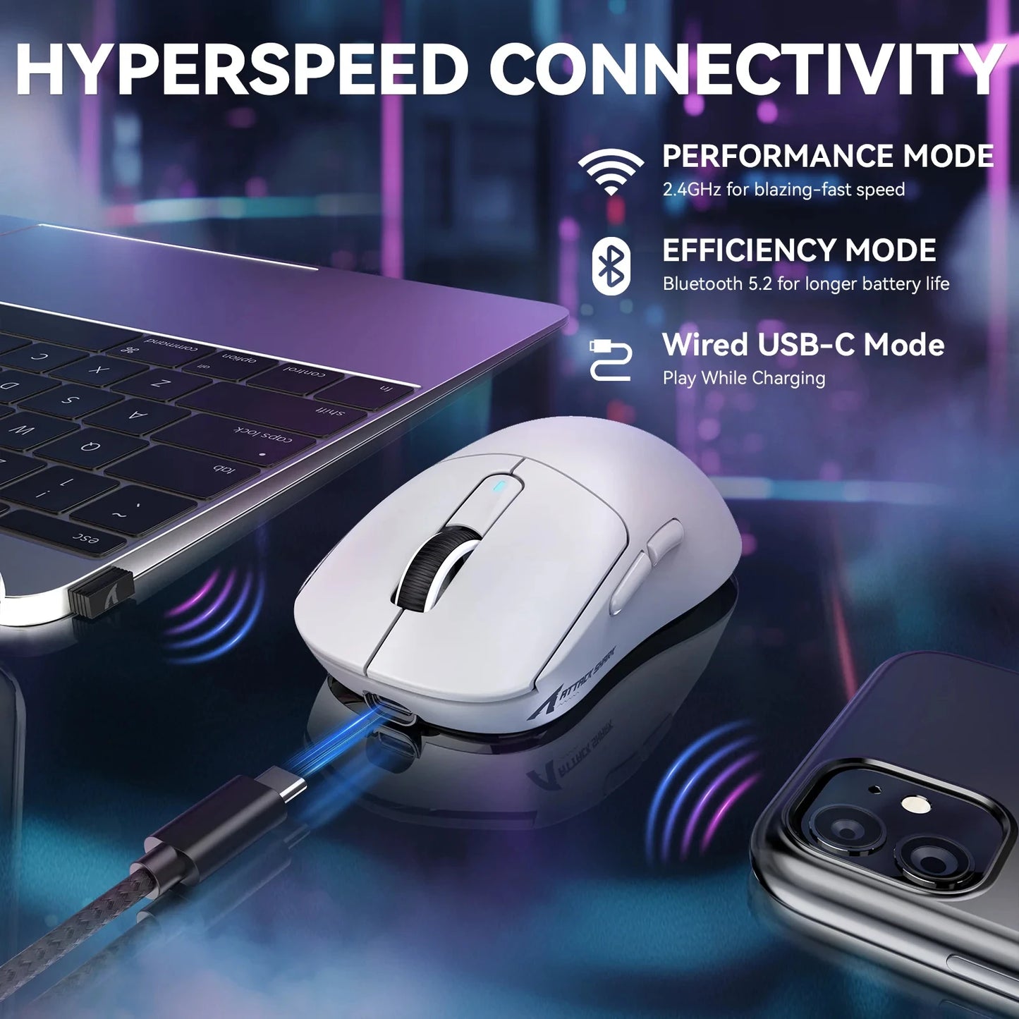 Attack Shark X3MAX Wireless Gaming Mouse With PAW3950 Sensor