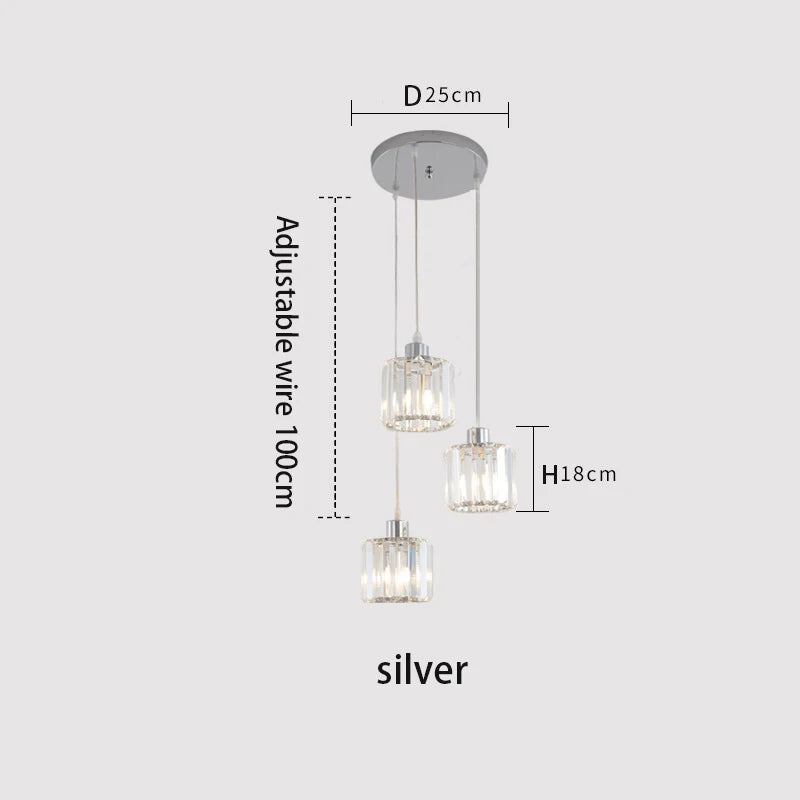 VETRULUS Modern Crystal Ceiling Lamp Minimalist Chandelier