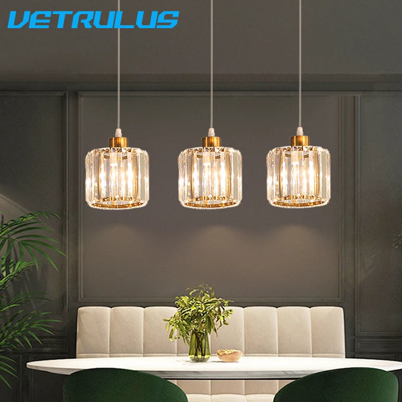 VETRULUS Modern Crystal Ceiling Lamp Minimalist Chandelier